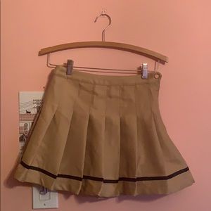 NWT Tan Pleated Mini-Skirt